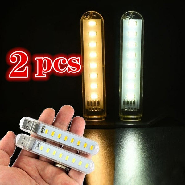2PCS Mini Portable USB Lampe DC 5V Camping USB Lighting pour PC Portable Mobile Power Bank Gadget
