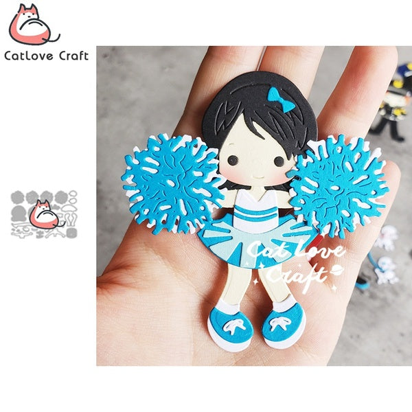 Catlove Cheerleaders métal matrices de découpe Scrapbooking moule couteau pochoir découpes carte faisant artisanat gaufrage nouveaux matrices pour 20