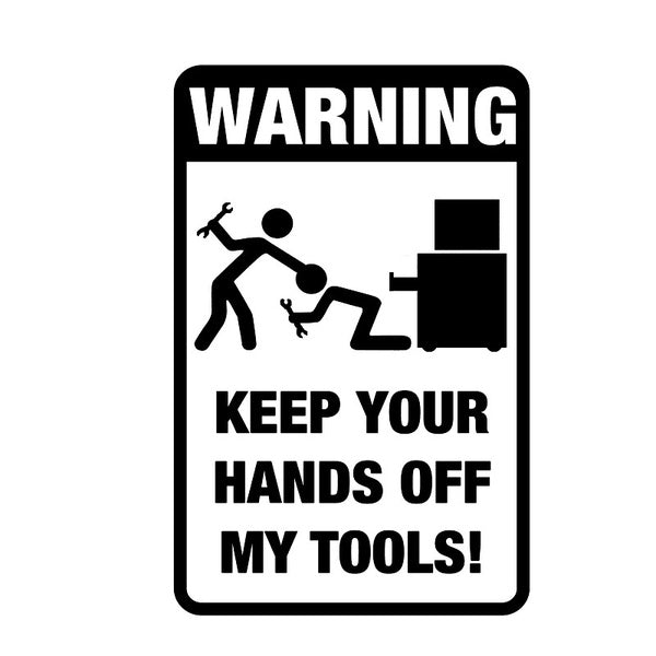 Toolbox Warning Car Body Sticker Funny Car Decal Decoration 12*18CM