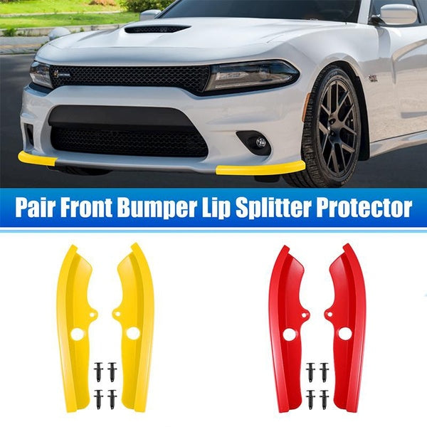 1 Pair Front Bumper Lip Splitter Protector Yellow-Red for Dodge Challenger Scat Pack