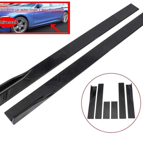 Universal PP Black Side Skirts Rocker Extension Panel Splitter Lip For Mitsubishi,Subaru,VW,Mazda,Mustang,etc. Length 2M-78.7inch