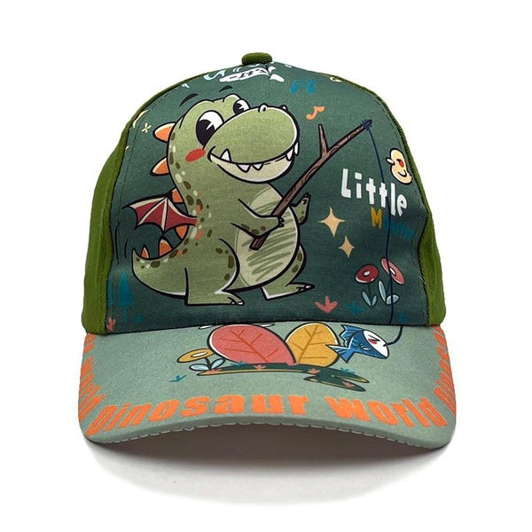 new 3-8 Years Children Hat Cartoon Little dinosaur character Baseball cap Kids cotton snapback Fashion hat Hip Hop Boys Girls