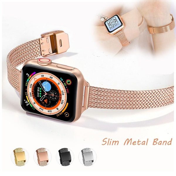 Women Band for Smart Watch Ultra 49mm Series 8 7 6 5 3 SE 2 1 Stainless Steel Bracelet Strap for SmartWatch 44mm 40mm 45mm 41mm 42mm 38mm