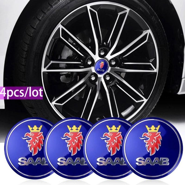 4 pc Voiture Pneu Roue Center Couverture Hub Caps Autocollant Décoratif Pour SAAB 9-3 9-5 93 95 900 9000 Suède Decal