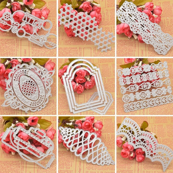 DIY Card Making Cutting Dies Flowers Animal Square Metal Stencil Scrapbooking Background Paper Embossing Dies