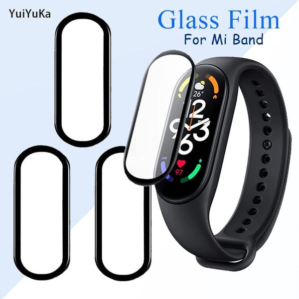 YuiYuKa Glass Film for Xiaomi Mi Band 7 6 5 4 Screen Protector for Miband5 Miband6 Miband7 for mi band 4 5 6 7 Smart Watch Accessories