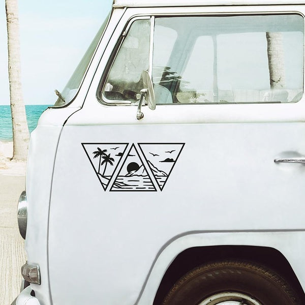 Car Styling Ocean Mountain Decals, Camper Van Motorhome SUV Decor Vinyl Stickers Accessories Tunning Auto Parts