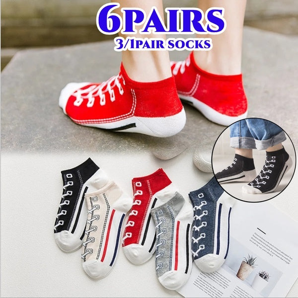 6-3-1pair Printed Socks for Men Funny Cotton Socks for Women Low Cut Boat Socks for Teen Boys No Show Breathable Sports Socks Invisible Socks Short S