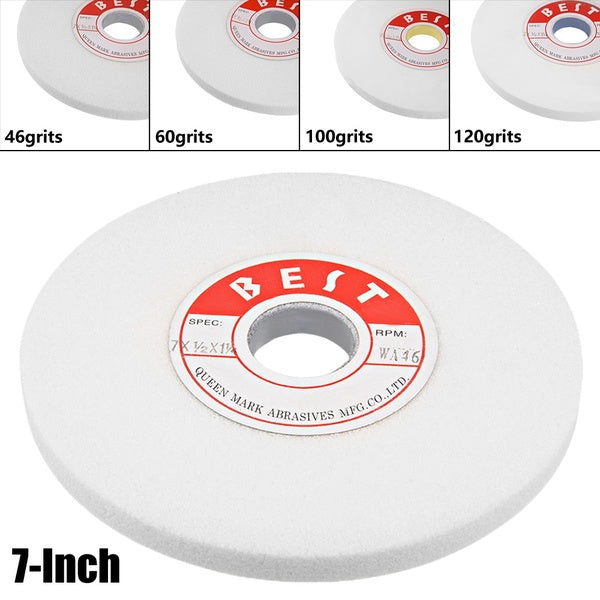 7 pouces 46 grains-60 grains-100 grains-120 grains meules de banc oxyde d'aluminium blanc WA pour le meulage de surface