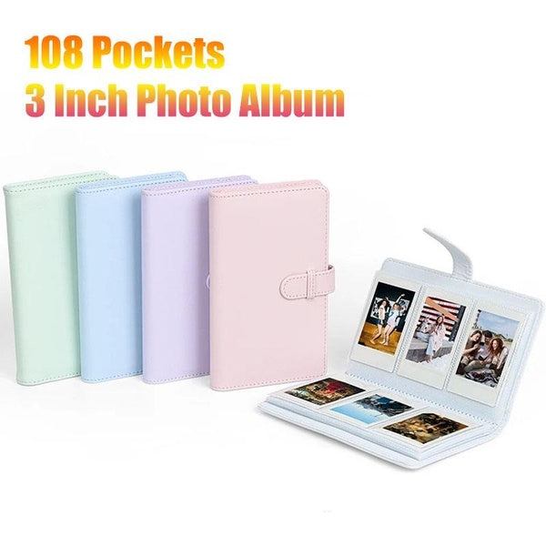 1 Pc 108 Sheets Portable 3 Inch Photo Album Ticket Card Collection Book