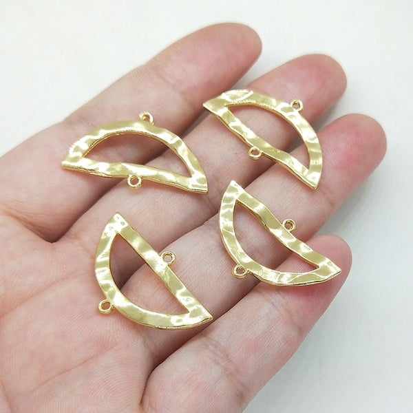 New 17*27mm 10pcs High Quality Zinc Alloy Plating Gold Semicircle Connector Charms Pendant for DIY Jewelry Accessories