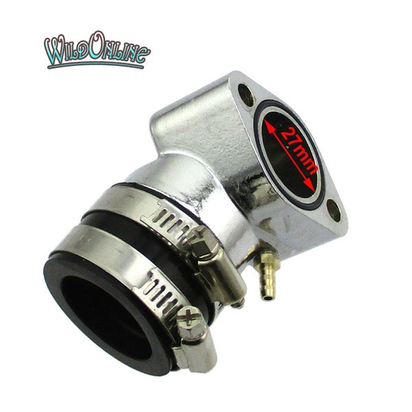 WildOnline 27mm Performance Racing Collecteur D'admission Pour GY6 125cc 150cc Chinois Cyclomoteur Scooter Go Kart Buggy