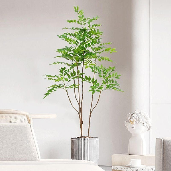 76-130cm Large Artificial Plants Fake Tropical Palm Tree Plastic Nandina Tree Branch Tall Green Plants for Home Garden Decor