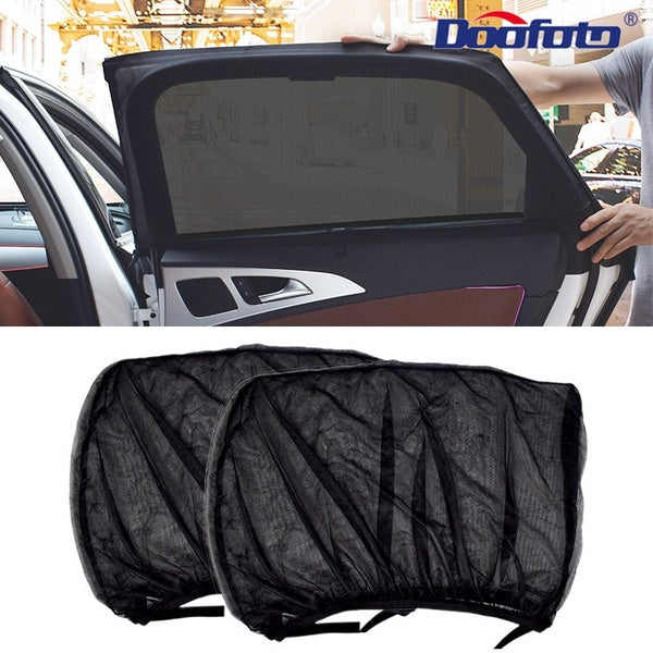 2Pcs Car Side Window Sun Shade Mesh Cover Sunshade Insulation Anti-Mosquito Fabric Shield Kids Baby UV Protector Sunshade Curtain