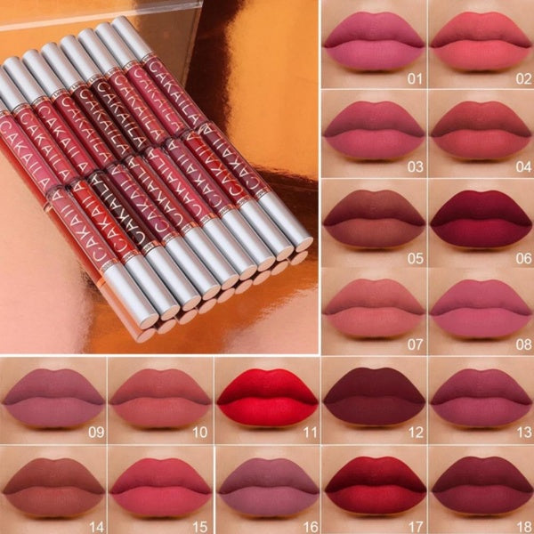 18 Colors Red Matte Liquid Lipstick Lip Clay Matte Non-Stick Lipstick Long-Lasting Matte Lipstick Silky Liquid Lipstick, Natural Matte Lip Stain Make