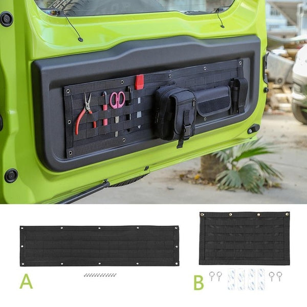 Stowing Tidying Rear Trunk Storage Bag Multifunctional Tailgate Tool Storage Bag Sundries Organizer for Suzuki Jimny 2019+(black)