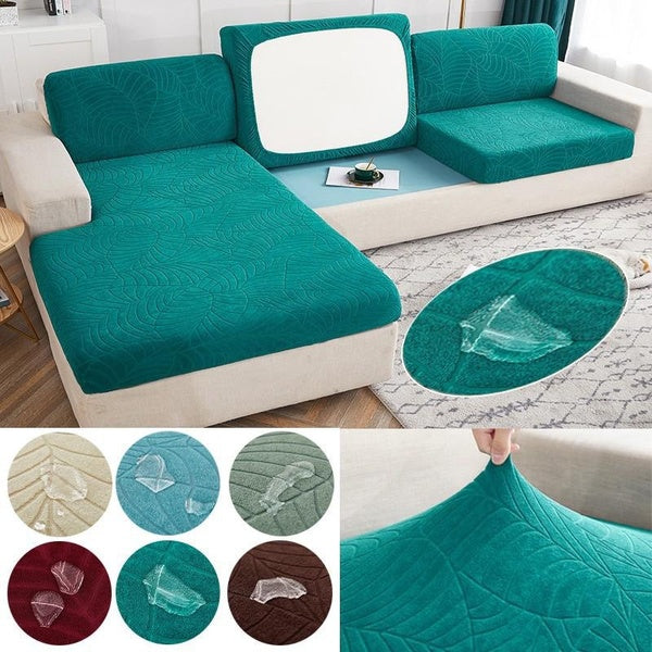 1-2-3 Seaters Waterproof Fabric Sofa Seat Cushion Cover Velvet Non-slip Furniture Protector For Pets Kids Stretch Washable Removable Slipcover
