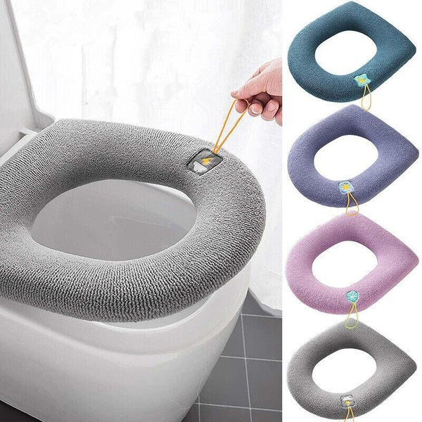 Bathroom Toilet Seat Cover Soft Warmer Washable Mat Cover Pad Cushion Seat Case Toilet Lid Cover Accessories Bath Home