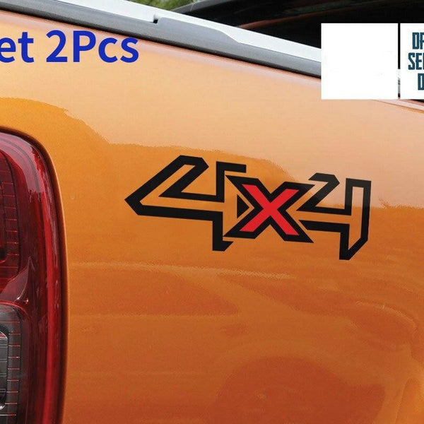 1se 2Pcs Letter 4x4 Graphics Car Decal Sticker Auto Decoration Fit for Ford Ranger Chevy Silverado GMC Sierra Truck Blaze Buck