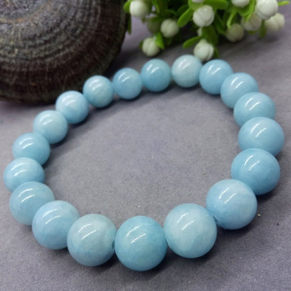 Blue Yellow Jade Chalcedony Beads Bracelets & Charms Handwork Wholesale