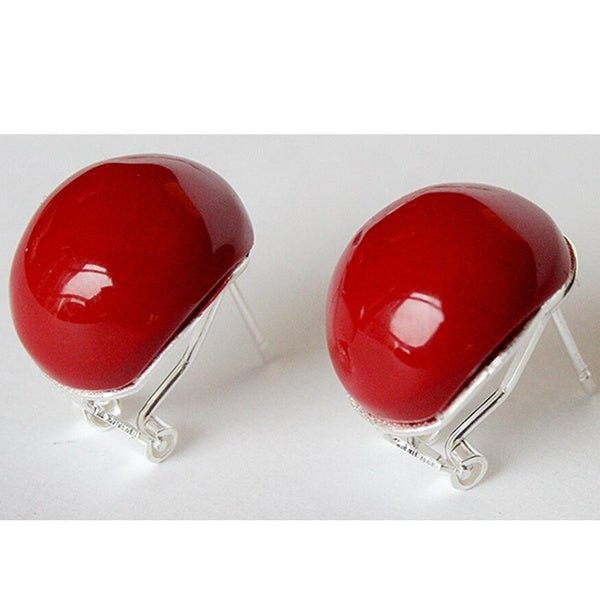 Hot Sell Charming 18mm Natural Red Coral Earrings Fashion Jewelry