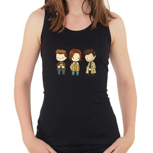 Supernatural Chibi Characters Women's Sleeveless Tank Top