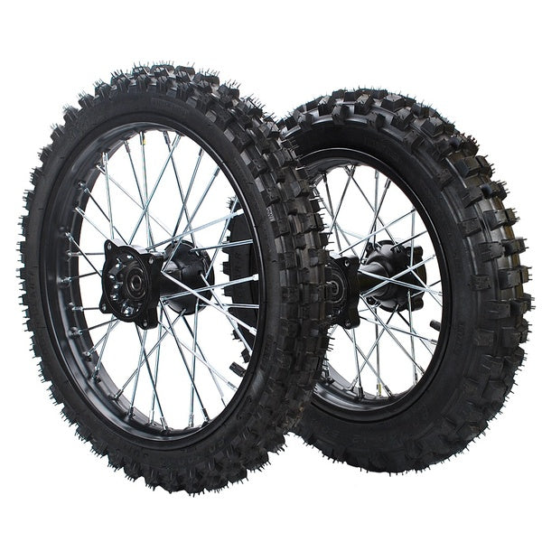Front wheel + rear wheel 80-100-12 60-100-14 Wheel Tire and Rim Inner Tube with 12mm Bearing Assembly For Dirt Pit Bike Mini motorcycle