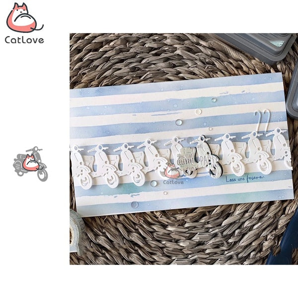 Catlove moto électrique voiture métal coupe matrices Scrapbooking moule pochoir découpes fabrication de cartes artisanat gaufrage nouvelles matrices