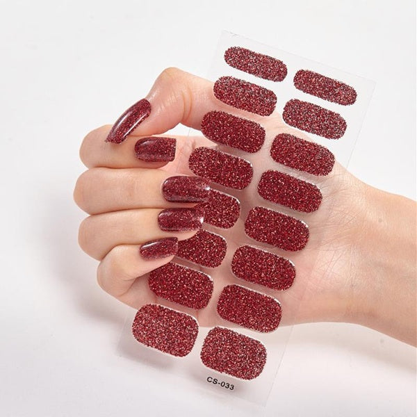 12 Style Color Sequin Nail Stickers Fashion Solid Color Nail Stickers Self-Adhesive Nail Decorative Nail Strips Nail Sticker Set Nail Art