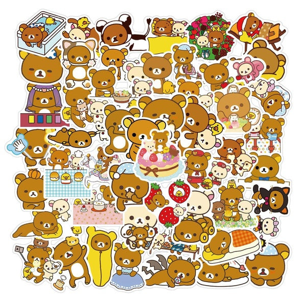 10-50Pcs Cartoon Bear Stickers Cute Kawaii Bear Graffiti Stickers for DIY Luggage Laptop Skateboard Motorcycle Bicycle Stickers