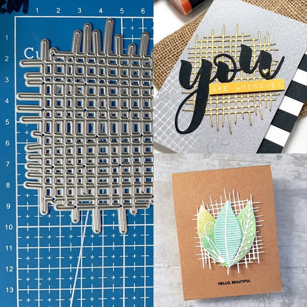 Burlap Texture Grid Mesh Background Metal Cutting Dies for DIY Scrapbooking Album Paper Cards Decorative Crafts Embossing Die Cuts