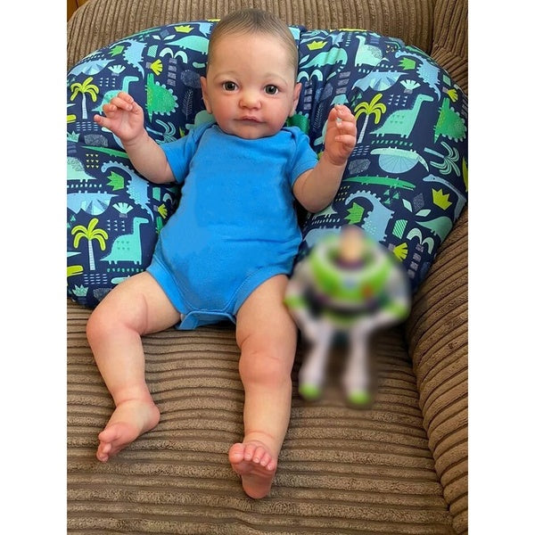 24 "- 60 cm Reborn Tobiah doux coton corps enfant en bas âge bébé garçon réaliste peint poupée à la main à collectionner Art poupée
