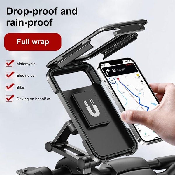 Waterproof Bicycle Mobile Phone Holder Support Universal Motorcycle GPS 360°Swivel Adjustable Bike Cellphone Holder