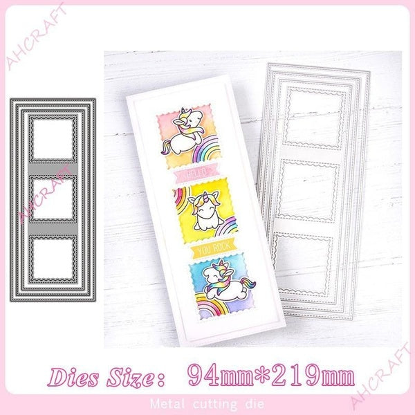 Matrices de découpe en métal cousues, Trio mince, bricolage, Scrapbooking, Album Photo décoratif, gaufrage de cartes en papier, matrice artisanale