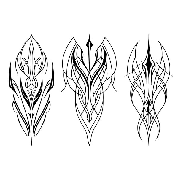 3pcs, 9.8'' 25cm Vintage Rocket Pinstriping Art Motorcycle and Car Pinstripe Vintage Bicycle Guitar Skateboard Wall Home Car Decoration Stickers DieC