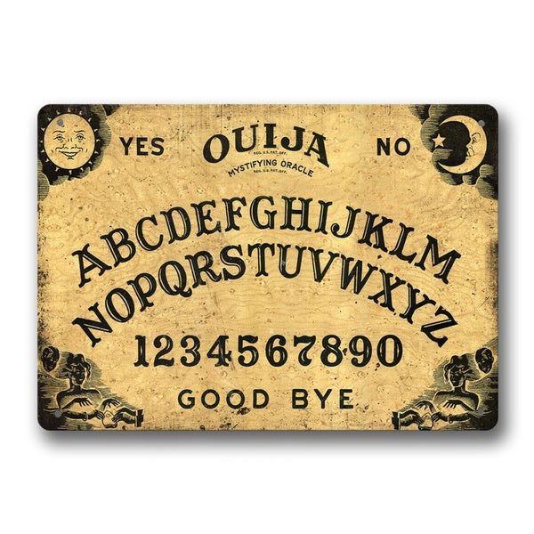 Ouija Board Brown Metal Tin Sign Pin Up Metal Sign Wall Sign Metal Decor Wall Decor (20cmx30cm)