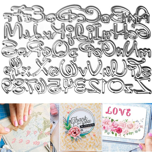 Metal Cutting Die Letter and Number Embossing Die for DIY Scrapbook Photo Album Decoration Paper Molded Card Craft Decor