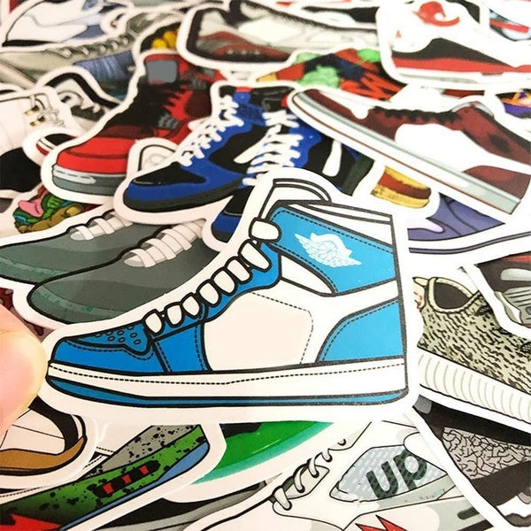 10-50pcs Cute Sneaker Shoes Stickers Graffiti Kids Toy Skateboard Car Motorcycle Bicycle Sticker Decals
