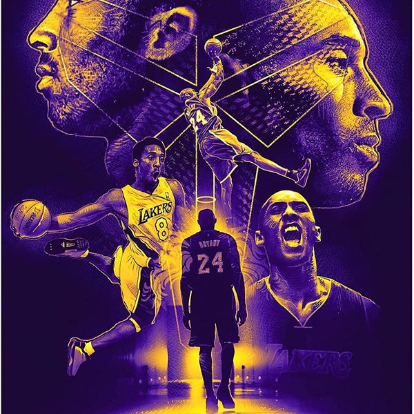 Legendary Poster of Basketball Superstar Kobe Bryant, Wall Decoration Canvas, Inspiring Commemorative Gift No Frame