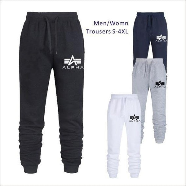 Newest The Latest Fashion Men's casual Sportswear Printed Alpha Fashion Cotton Sweatpants Trousers 4 Colors Size XS-4XL