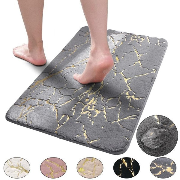 Bath Mats Super Absorbent Shower Bathroom Carpets Non-Slip Bathtube Rugs Soft Toilet Floor Mat Faux Rabbit Hair Doormat for Home Decor 4 Size