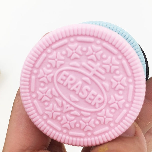 1Pcs Eraser Chocolate Cake Strawberry Biscuit Cookie Modeling School Supplies Sandwich Dessert Style Rubber