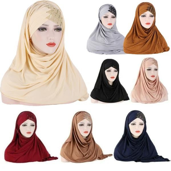 One Piece Instant Scarf Hijab Muslim Head Scarves Wrap Turban Shawl For Women