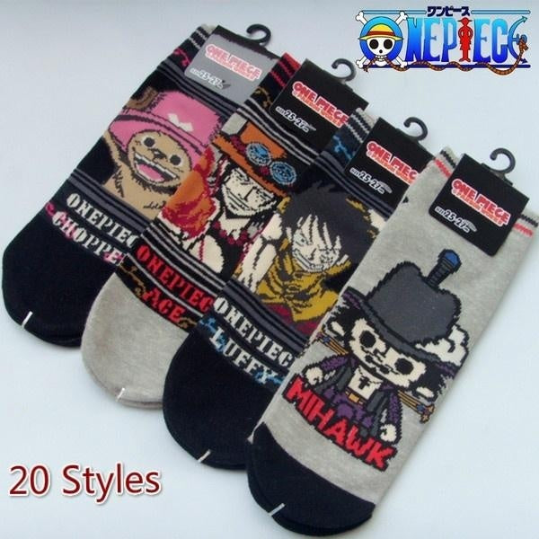 New Anime Socks Luffy Ace Zoro Shanks Edward Newgate Cotton Cartoon Ankle Socks Boot Cocks Men Socks Women Socks