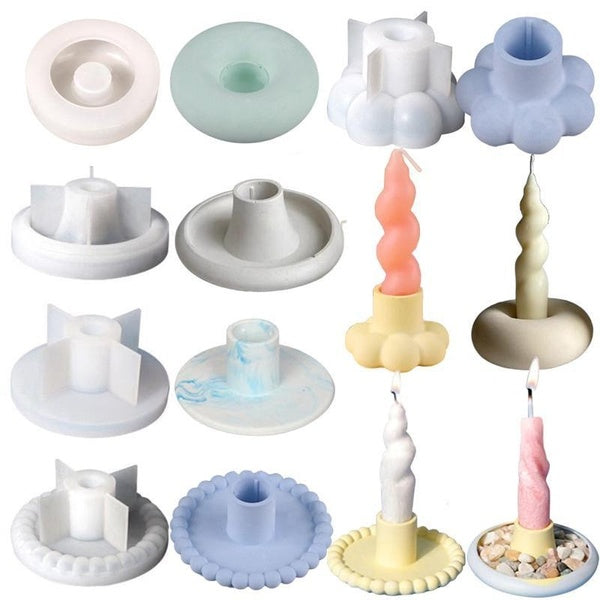 6styles Donut-Round-Flower Shape Molds for DIY Plaster Resin Holders