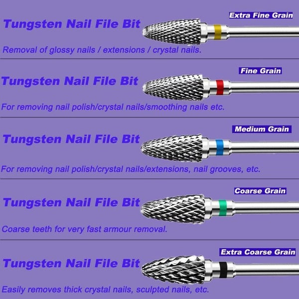 1 Pcs Carbide Nail Drill Bit for Electric Nail Drill Manicuring Machine, Tungsten Steel Carbide Milling Cutter