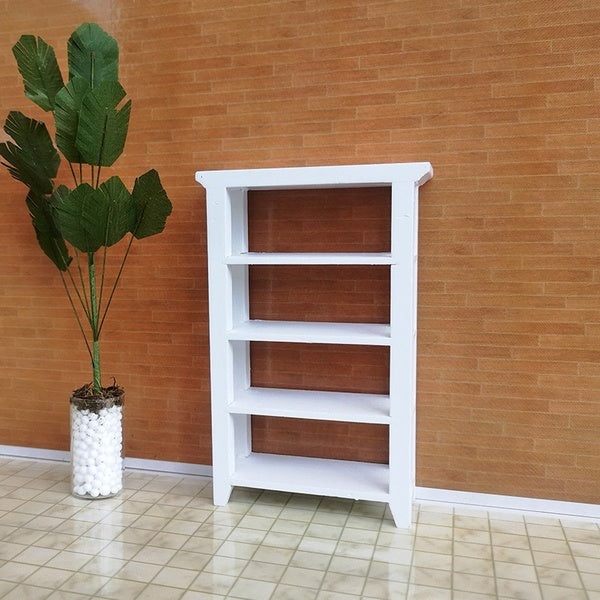 Model Miniature Wooden Shelves Mini Tableware Shelves Bookshelves Mini Furniture Toy Doll House Decorations
