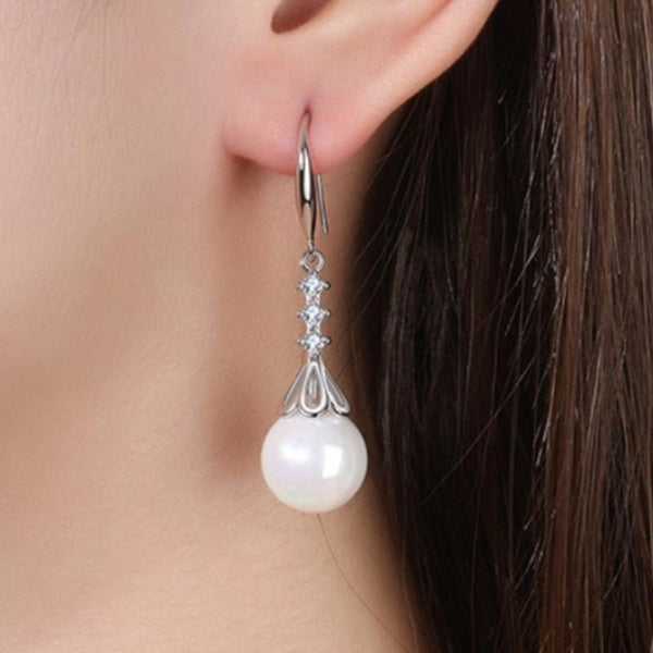 Boucles d'oreilles délicates pour femmes, élégantes, en perles, pendantes, pour mariée, fiançailles, mariage, bijoux