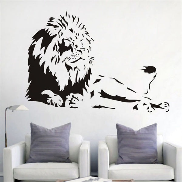 Lion Pattern Vinyl Wall Stickers Home Decor Living Room Animal Decals Mural Removable