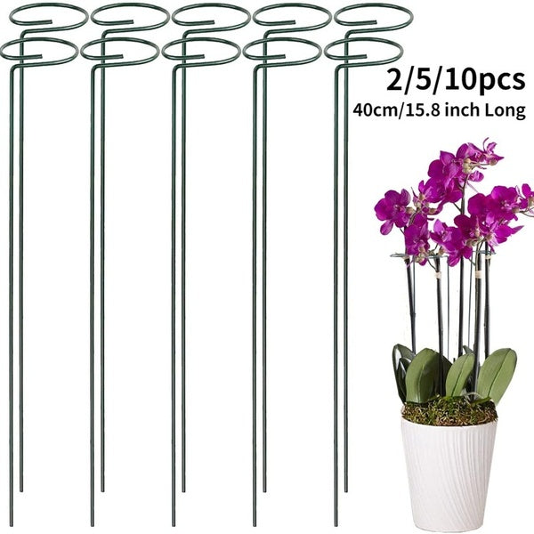 1-5-10pcs Plant Support Stakes, Garden Flower Steel Single Stem Support Stake Plant Cage Support Ring for Flowers, Tomatoes, Peony, Lily, Rose